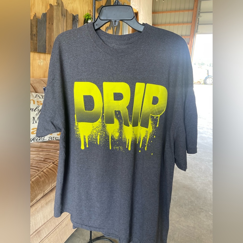 Drip T-shirt by Ring of Fire XXL gray and neon yellow
